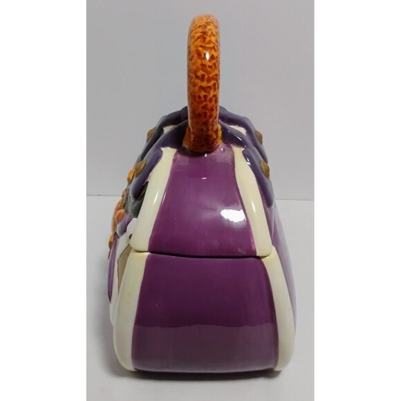 DAVIDS COOKIES PURPLE PASSION HANDBAG CERAMIC COOKIE JAR W MATICHING TREAT JAR - Picture 2 of 10